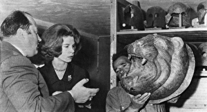 <b class=qtipBold><figcaption>Olympia Museum artefact</figcaption></b><br>In the museum at Olympia, Greece, Dr Bartels, the German archaeologist, shows Princess Irene of the Hellenes a large bronze lion's head Date: July 1964<br><em>© Illustrated London News Ltd/Mary Evans</em> Olympia Museum artefact