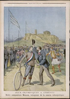 <b class=qtipBold><figcaption>Olympics/1896 Cycle Race</figcaption></b><br>Masson of France wins the cycle race<br><em>© Mary Evans Picture Library</em> Olympics/1896 Cycle Race