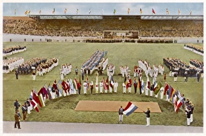<b class=qtipBold><figcaption>Olympics/1928/Denis Oath</figcaption></b><br>Dutch footballer Harry Denis swears the Olympic Oath<br><em>© Mary Evans Picture Library</em> Olympics/1928/Denis Oath