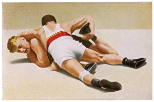 <b class=qtipBold><figcaption>Olympics/1932/Wrestling</figcaption></b><br>Wrestling: Foldeak (Germany) beats Jensen (Denmark)<br><em>© Mary Evans Picture Library</em> Olympics/1932/Wrestling