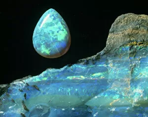 Opal gem with opal rock