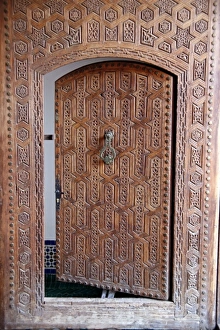 Open wooden door in Marrakech, Morrocco Open wooden door in Marrakech, Morrocco