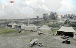 Operational airfield in World War 1. Diorama Operational airfield in World War 1. Diorama
