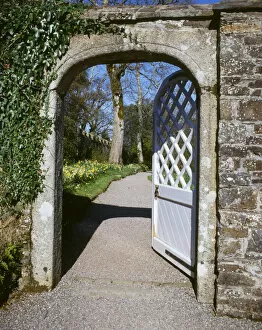 Orchard gate, Cotehele House, Tamar Valley, Cornwall