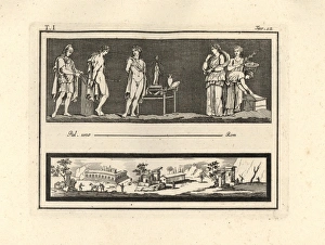 Orestes and Pylades with hands tied behind their backs Orestes and Pylades with hands tied behind their backs