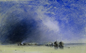 <b class=qtipBold><figcaption>Orford Beach</figcaption></b><br>Orford Beach. Bright, Henry 1810 - 1873. Date:<br><em>© National Museums NI / MARY EVANS</em> Orford Beach