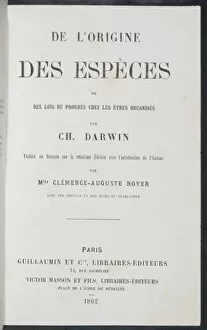 The Origin of Species title page - French edition