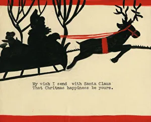 Original Artwork - Christmas card design - Santa and sleigh Original Artwork - Christmas card design - Santa and sleigh