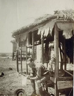 Ormerod Maxwell Ayrton in deserted Arab village, WW1