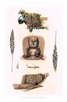 Ornamental Maori wood carvings, New Zealand Ornamental Maori wood carvings, New Zealand