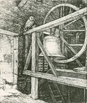 Owl in Clock Tower by J.E. Millais