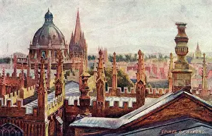 Prints of Oxford: dreaming spires viewed from the Sheldonian Date: circa 1903 Oxford Prints: Oxford Dreaming Spires Print circa 1903