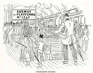 Commuters Gallery: Paddington Station - London 1890