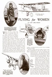 Page from The Bystander, 18th April 1928, featuring an article called Flying for Women by Page from The Bystander, 18th April 1928, featuring an article called Flying for Women by