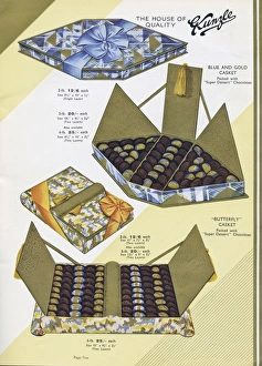 Page from a catalogue, Kunzle Chocolate List Page from a catalogue, Kunzle Chocolate List