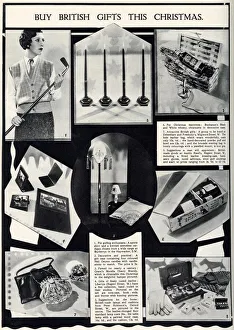 Page from The Illustrated London News suggesting ideas for British goods for Christmas Page from The Illustrated London News suggesting ideas for British goods for Christmas