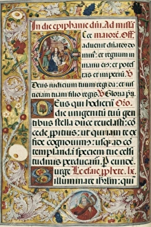 Page with miniature depicting the Ephiphany Page with miniature depicting the Ephiphany