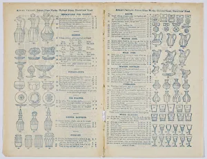 <b class=qtipBold><figcaption>Pages from a price list</figcaption></b><br>Price list for flint glass ware manufactured by Apsley Pellatt, including illustrations printed in blue, published in London c.1850. Date: c.1850<br><em>© The Geffrye Museum of the Home / Mary Evans Picture Library</em> Pages from a price list