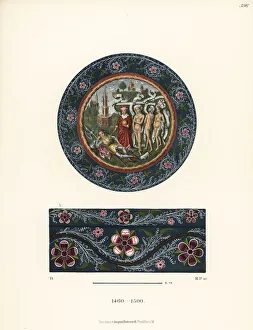 Painted decorative box from the late 15th century Painted decorative box from the late 15th century