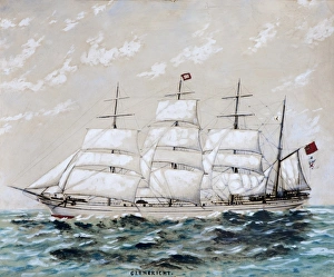 <b class=qtipBold><figcaption>Painting of the Ship Glenericht</figcaption></b><br>Painting of the Ship 'Glenericht'. Unknown 19th century. Date:<br><em>© National Museums NI / MARY EVANS</em> Painting of the Ship Glenericht