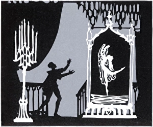 <b class=qtipBold><figcaption>Palemon sees a vision of Ondine</figcaption></b><br>Palemon, now married to Berta, sees a vision of Ondine during his wedding celebrations and realises that it is she whom he really loves. Illustration to a fairytale by Baron Friedrich de la Motte Fouque, first published 1812, and performed as a ballet by the Royal Ballet in 1958.<br><em>© Illustrated London News Ltd/Mary Evans</em> Palemon sees a vision of Ondine