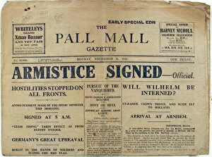 Newspaper Gallery: The Pall Mall Gazette - Armistice Signed - Official