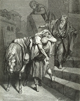 Parable of the Good Samaritan. Engraving by Gustave Dore. 19 Parable of the Good Samaritan. Engraving by Gustave Dore. 19