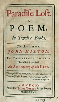 Paradise Lost by John Milton (1608-1674) Paradise Lost by John Milton (1608-1674)