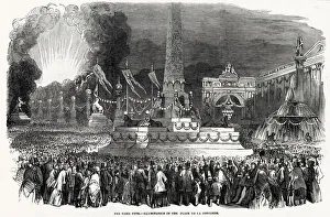 Paris Fete - Illuminations in the Place de la Concorde. Date: 1850 Paris Fete - Illuminations in the Place de la Concorde. Date: 1850