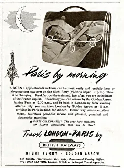 Briefcase Gallery: Paris by Morning - British Railways advertisement 1951