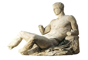 Hellenic Gallery: Parthenon pediment.. Figure of Dionysus