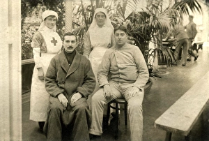 Two patients and two nurses in the Hospital Mess, Quex Park Two patients and two nurses in the Hospital Mess, Quex Park