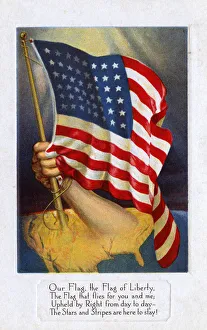 Patriotic WW1-era postcard - Stars and Stripes Flag - USA Patriotic WW1-era postcard - Stars and Stripes Flag - USA