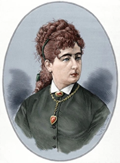 Pauline Lucca (1841-1908). Engraving. Colored Pauline Lucca (1841-1908). Engraving. Colored