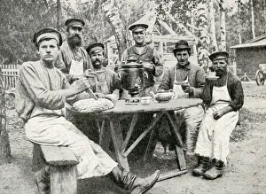 Peasant workers having a tea break, Republic of Estonia Peasant workers having a tea break, Republic of Estonia