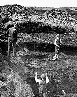 Images Dated 20th August 2018: Peat cutting in North West Ireland Victorian period