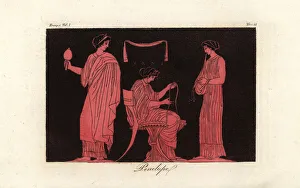 Penelope and her attendants spinning thread Penelope and her attendants spinning thread