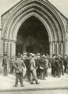 People outside the Law Courts, Fleet Street, London People outside the Law Courts, Fleet Street, London