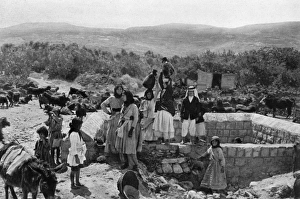 People at the well, Cana, Galilee, Northern Israel People at the well, Cana, Galilee, Northern Israel
