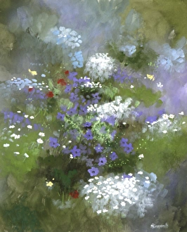 <b class=qtipBold><figcaption>Perennials Border</figcaption></b><br>A border of perennial flowers: Daisies, buttercups poppies and pansies. Watercolour painting by Malcolm Greensmith<br><em>© Mary Evans/Malcolm Greensmith Collection</em> Perennials Border
