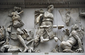 Pergamon Altar. Artemis and Leto fighting against Otos Pergamon Altar. Artemis and Leto fighting against Otos