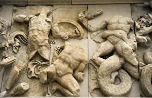 Pergamon Altar. Probably the twins Castor and Pollux Pergamon Altar. Probably the twins Castor and Pollux