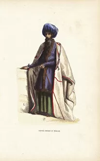 Persian mullah or priest in turban, embroidered cape