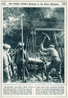 Picking up 15 inch shells from a concealed magazine Picking up 15 inch shells from a concealed magazine