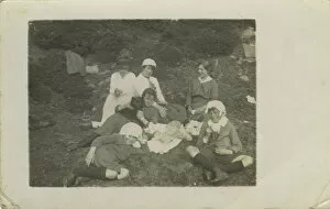 Picnic Gathering, Probably at Cardiff, Glamorgan, Wales. Date: 1916