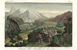 Pijao Native Americans on a passage through the Andes Pijao Native Americans on a passage through the Andes