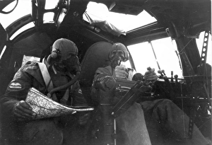 <b class=qtipBold><figcaption>The pilots of a Heinkel He111</figcaption></b><br>The pilots of a Heinkel He111. Date:<br><em>© The Royal Aeronautical Society (National Aerospace Library)/Mary Evans Picture Library</em> The pilots of a Heinkel He111