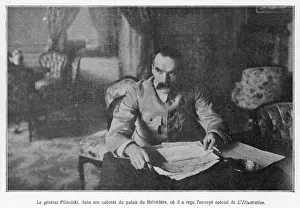 Generals And Leader Prints: Pilsudski at Desk Print, 1919