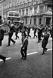 Piping band on parade, Belfast, Northern Ireland Piping band on parade, Belfast, Northern Ireland