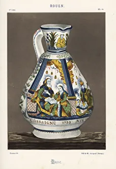 Pitcher or ewer from Rouen, France, early 18th century Pitcher or ewer from Rouen, France, early 18th century